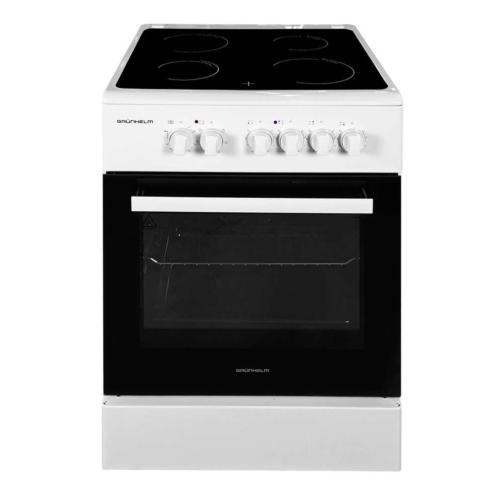 Плита електрична EFC5613W 50см. біла, скло-кераміка (GRUNHELM)